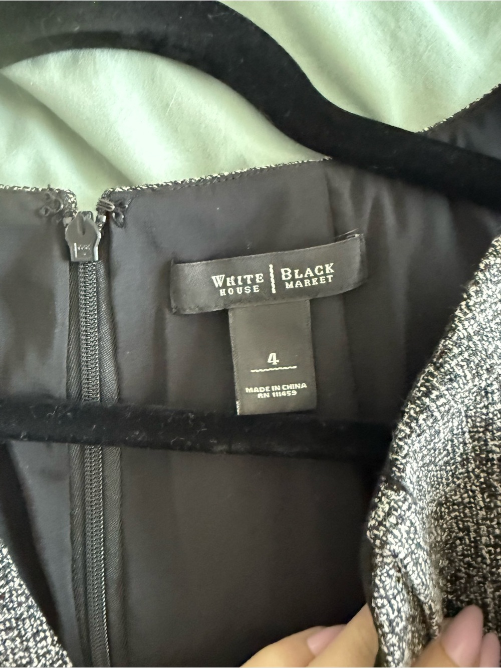 White House Black Market Gray Tweed Midi Sheath Dress - Picture 2 of 3